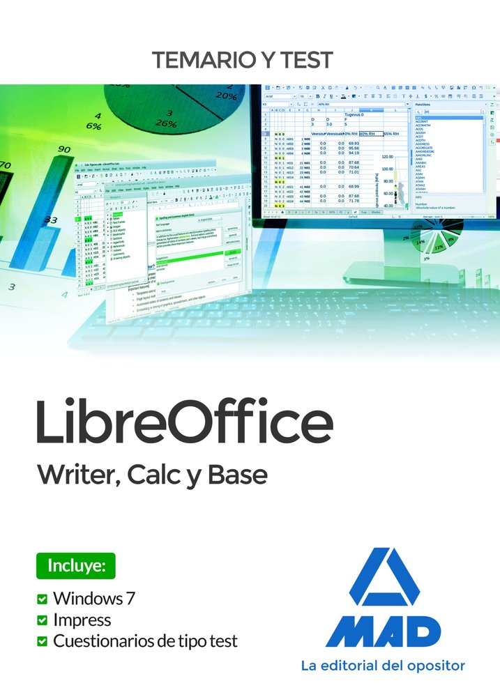 LibreOffice: Writer, Calc y Base. Temario y Test, de Navas Dueñas | portada del libro
