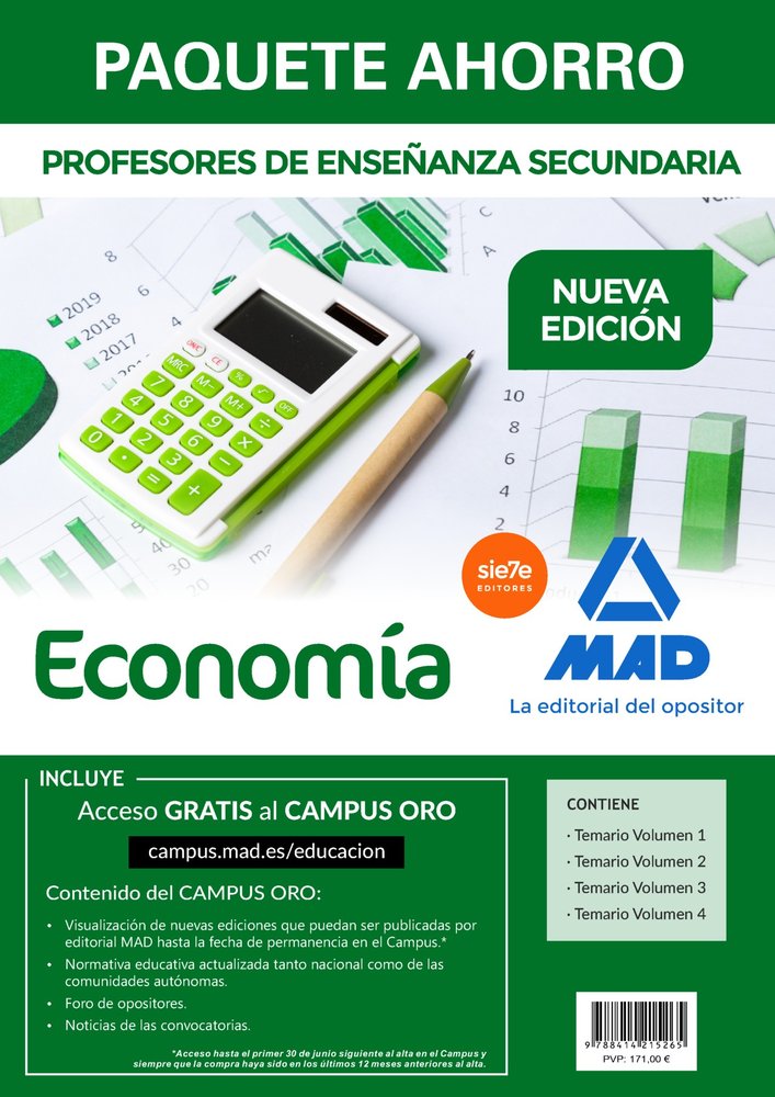 Paquete Ahorro Economía. Cuerpo de Profesores de Enseñanza Secundaria, de VARIOS AUTORES | portada del libro