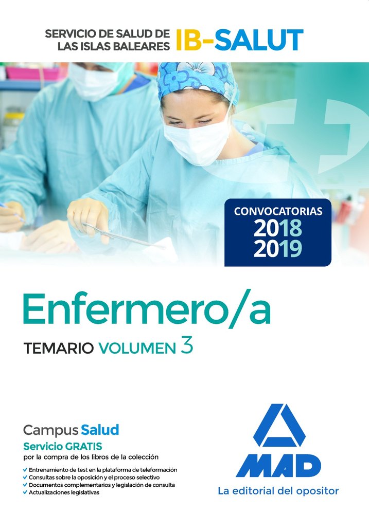 Enfermero/a del Servicio de Salud de las Illes Balears (IB-SALUT).Temario volumen 3, de Editores | portada del libro