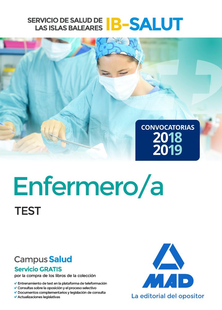 Enfermero/a del Servicio de Salud de las Illes Balears (IB-SALUT).Test, de Editores | portada del libro