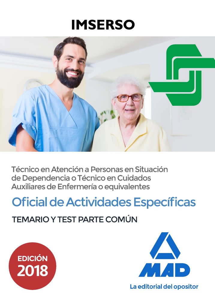Oficial de Actividades Específicas (Técnico en Atención a Personas en Situación de Dependencia o Téc, de Editores | portada d