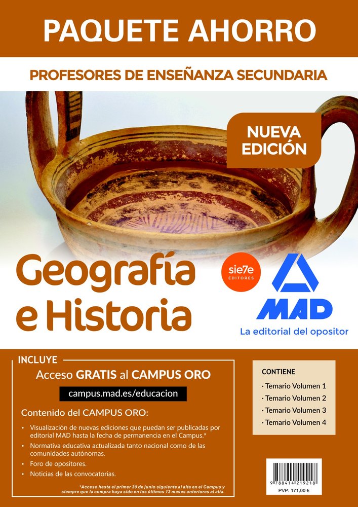 Paquete Ahorro Geografía e Historia. Cuerpo de Profesores de Enseñanza Secundaria, de VARIOS AUTORES | portada del libro