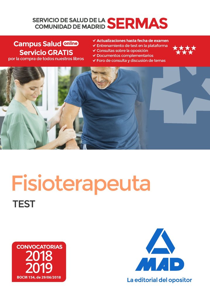 Fisioterapeuta del Servicio de Salud de la Comunidad de Madrid. Test, de Editores | portada del libro