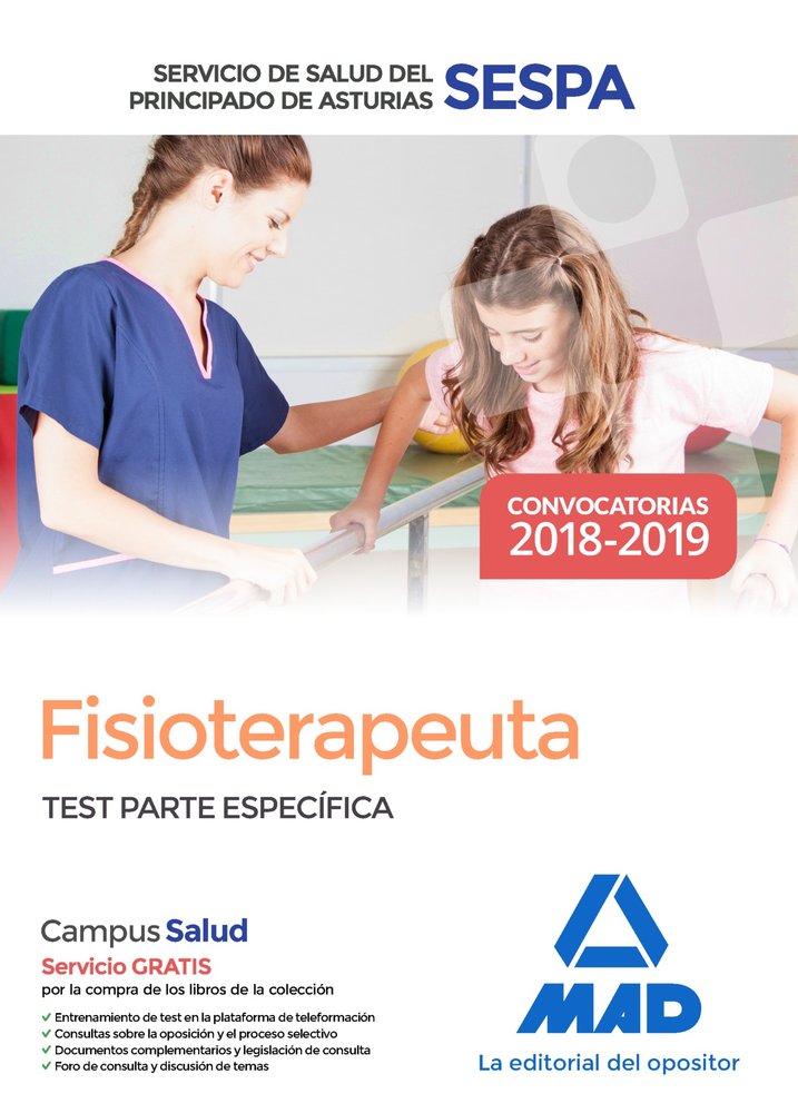 Fisioterapeuta del Servicio de Salud del Principado de Asturias (SESPA). Test Parte Específica, de 7 | portada del libro