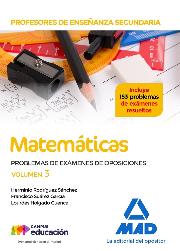 Profesores de Enseñanza Secundaria Matemáticas Problemas de exámenes de oposiciones volumen 3, de Rodríguez Sánchez | portada