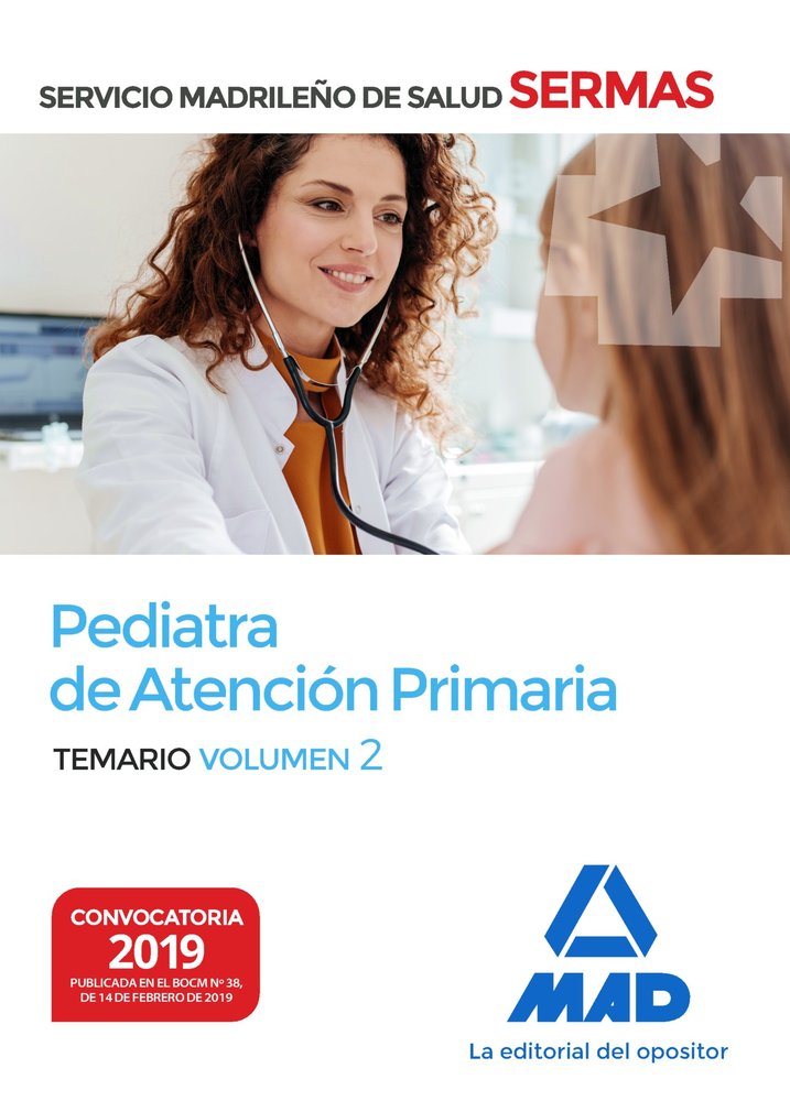 Pediatra de Atención Primaria del Servicio Madrileño de Salud. Volumen 2, de 7 | portada del libro