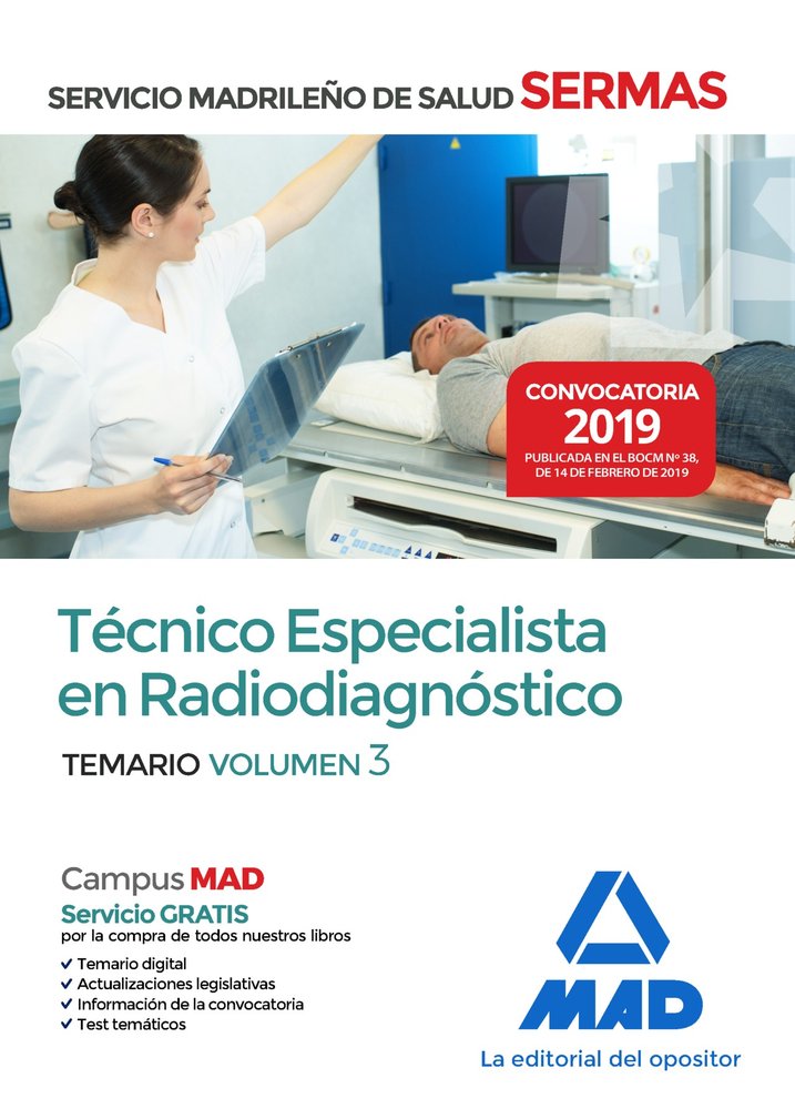 Técnico Especialista en Radiodiagnóstico del Servicio Madrileño de Salud. Volumen 3, de Gil Ramos | portada del libro