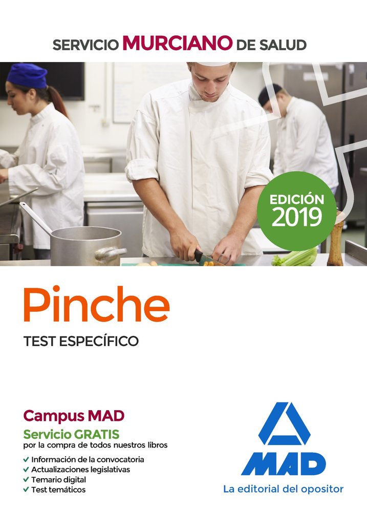 Pinche del Servicio Murciano de Salud. Test específico, de Serrano Barcena | portada del libro