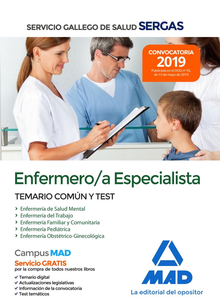 Enfermero/a Especialista del Servicio Gallego de Salud. Temario común y test, de 7 | portada del libro