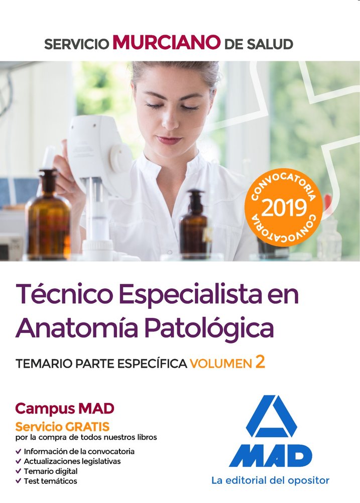 Técnico Especialista en Anatomía Patológica del Servicio Murciano de Salud. Temario parte específica, de 7 | portada del libr