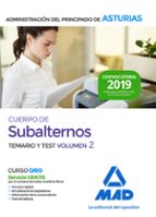 Cuerpo de Subalternos de la Administración del Principado de Asturias. Temario y test volumen 2, de Varios autores | portada 
