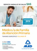 Médico de Familia de Atención Primaria del Servicio Andaluz de Salud. Temario específico Vol 4, de Varios autores | portada d