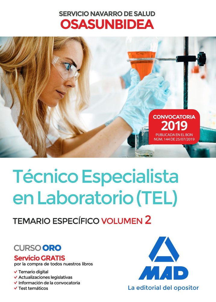 Técnico Especialista en Laboratorio (TEL) del Servicio Navarro de Salud-Osasunbidea. Temario específ, de 7 | portada del libr