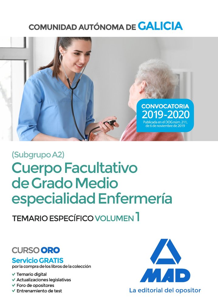 Cuerpo facultativo de grado medio de la Comunidad Autónoma de Galicia (subgrupo A2) especialidad enf, de 7 | portada del libr
