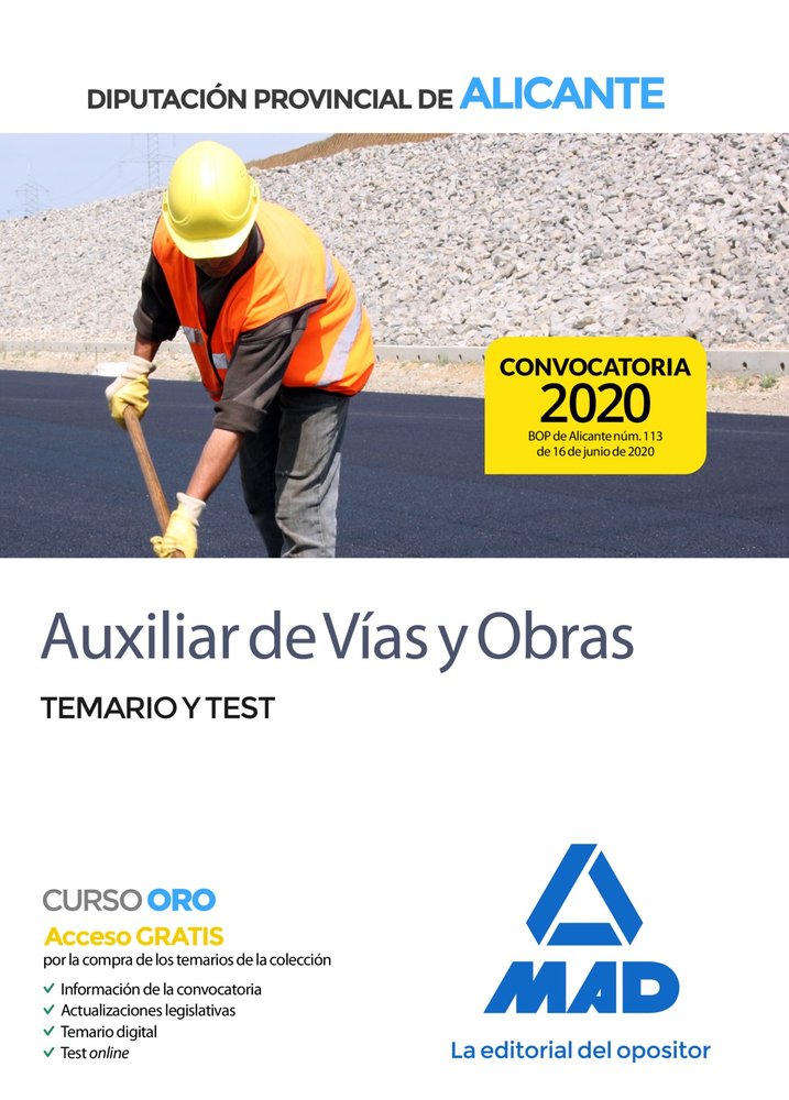 Auxiliar de Vías y Obras de la Diputación Provincial de Alicante. Temario y test, de 7 Editores#López Álvarez | portada del l