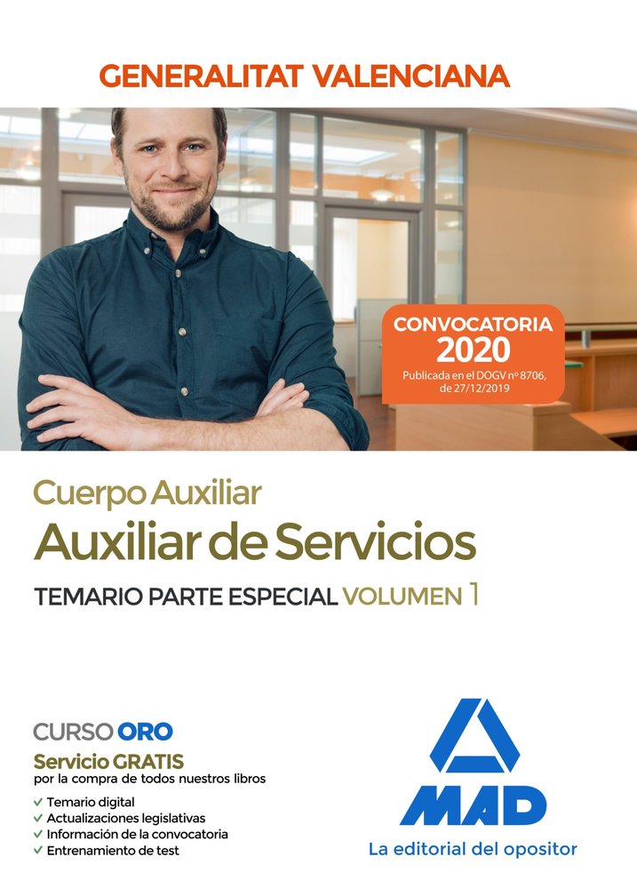 Cuerpo Auxiliar de la Generalitat Valenciana (Escala Auxiliar de Servicios). Temario Parte Especial, de 7 | portada del libro