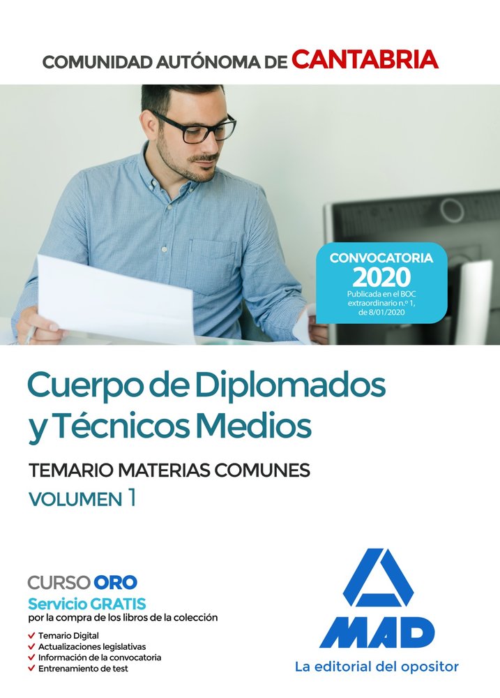 Cuerpo de Diplomados y Técnicos Medios de la Administración de la Comunidad Autónoma de Cantabria. T, de 7 | portada del libr