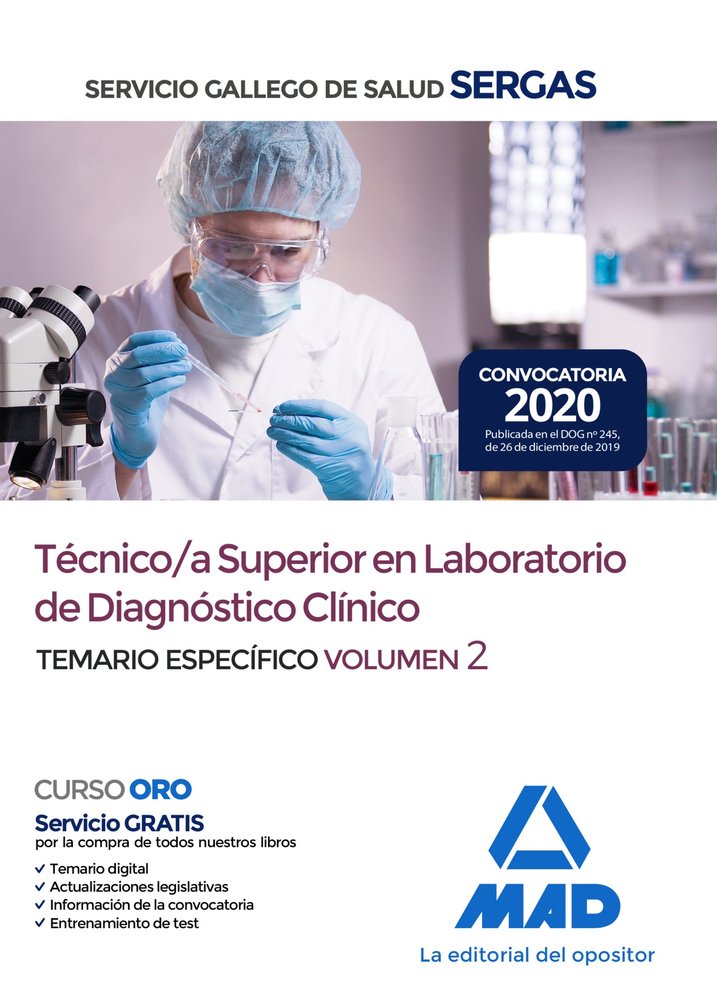 Técnico/a Superior en Laboratorio de Diagnóstico Clínico del Servicio Gallego de Salud. Temario espe, de 7 | portada del libr