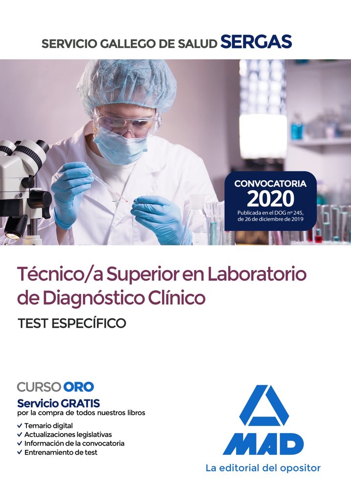 Técnico/a Superior en Laboratorio de Diagnóstico Clínico del Servicio Gallego de Salud. Test específ, de 7 | portada del libr