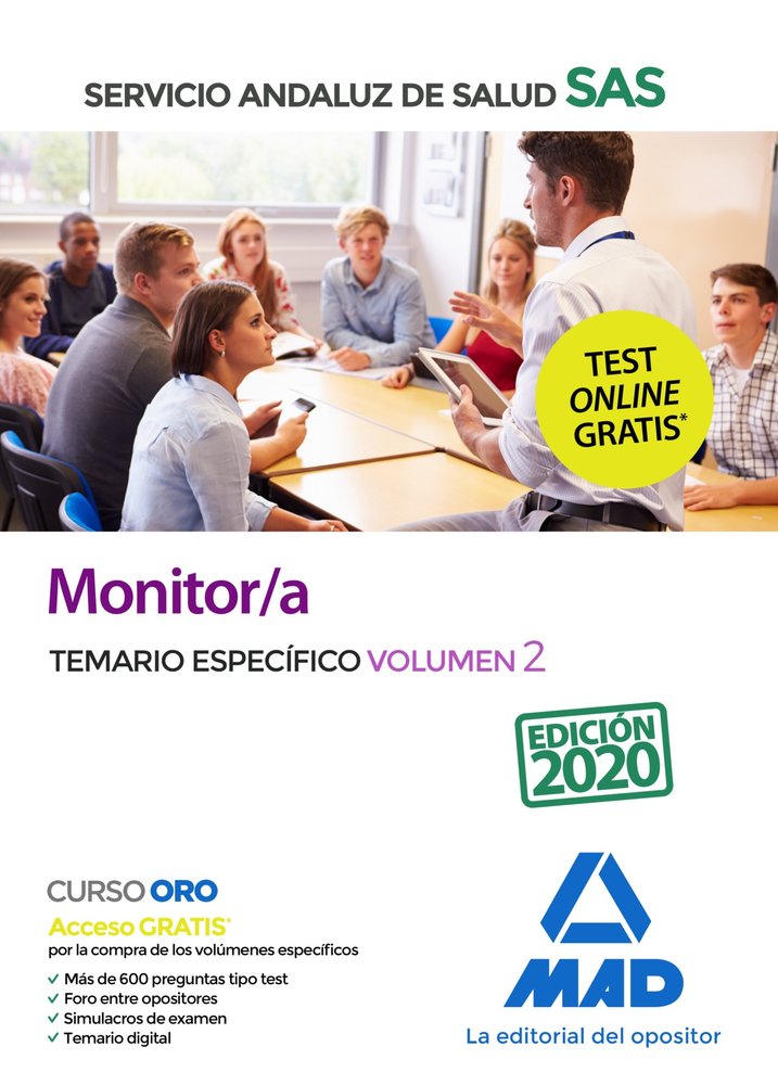 Monitor/a del Servicio Andaluz de Salud. Temario específico volumen 2, de Bravo Lozano | portada del libro