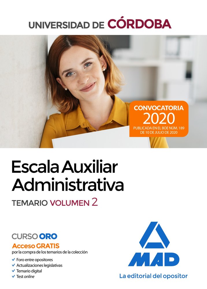 Escala Auxiliar Administrativa de la Universidad de Córdoba. Temario volumen 2, de 7 Editores#Calvo Prieto | portada del libr