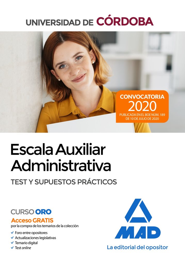 Escala Auxiliar Administrativa de la Universidad de Córdoba. Test y supuestos prácticos, de 7 Editores#Calvo Prieto | portada