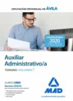 Auxiliar Administrativo de la Diputación Provincial de Ávila. Temario volumen 1, de NO DISPONIBLE | portada del libro