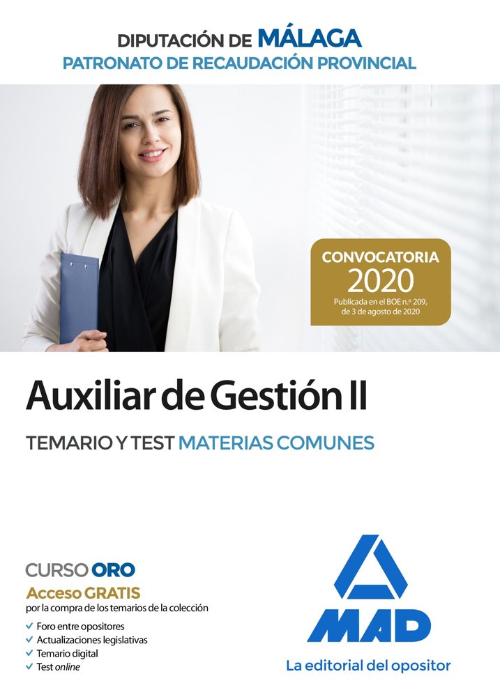 Auxiliar de Gestión II del Patronato de Recaudación Provincial de la Diputación de Málaga. Temario y, de 7 EDITORES#TORRES FO