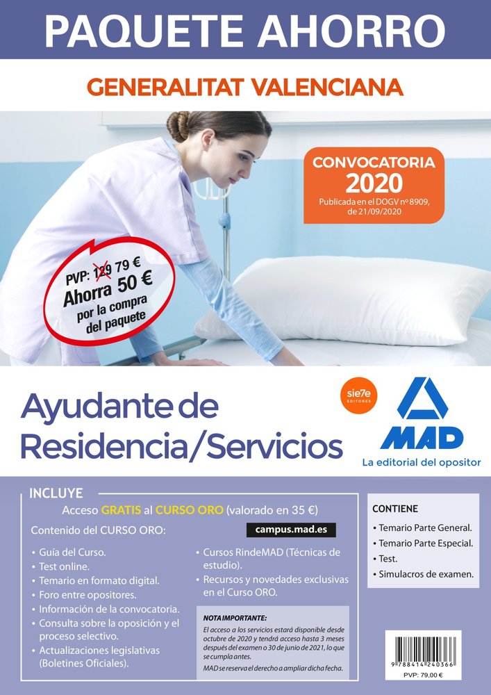 PAQUETE AHORRO AYUDANTE DE RESIDENCIA SERV, de 7 EDITORES#GONZALEZ RABANAL | portada del libro