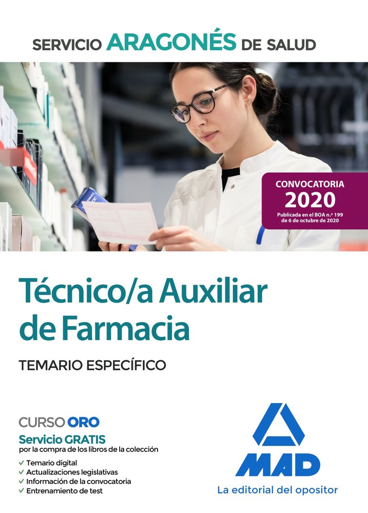 Técnico/a Auxiliar de Farmacia del Servicio Aragonés de Salud (SALUD-Aragón). Temario específico, de 7 EDITORES#GOMEZ MARTINE