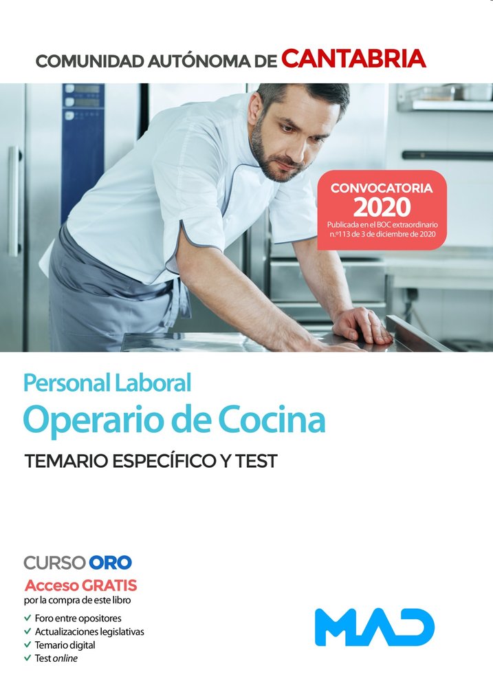 Personal Laboral de la Comunidad Autónoma de Cantabria. Temario y Test Parte Específica. Operario de, de 7 EDITORES#GONZALEZ 