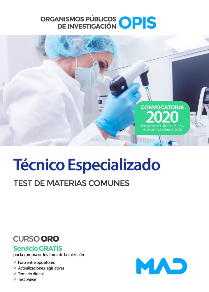 Técnico Especializado de los Organismos Públicos de Investigación. Test de Materias Comunes, de 7 EDITORES#GONZALEZ RABANAL |