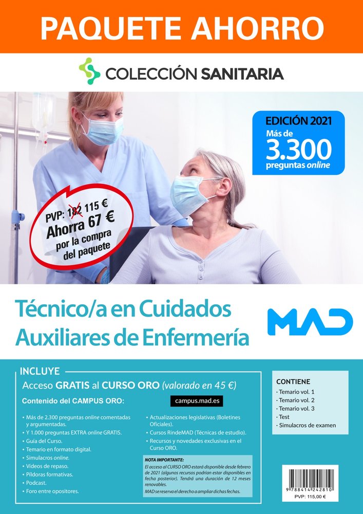 PAQUETE AHORRO MANUALES TECNICO EN CUIDADOS AUXILIARES DE EN, de 7 EDITORES#ANIA PALACIO | portada del libro