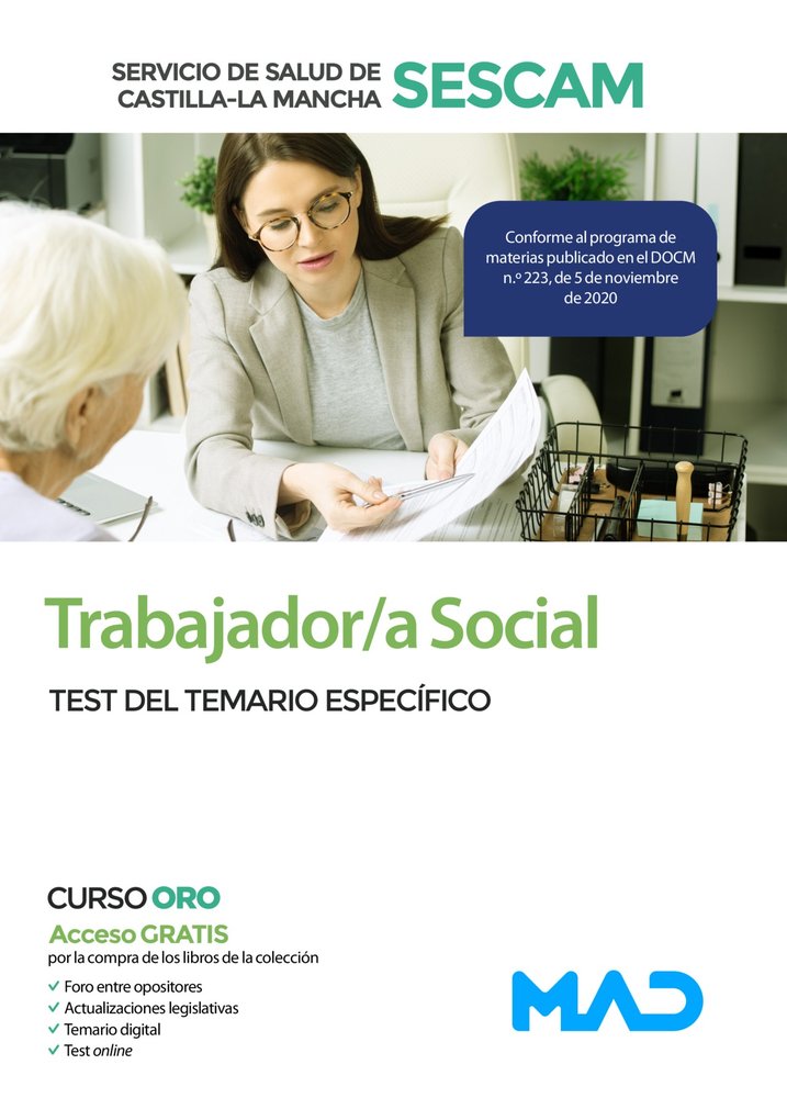 TRABAJADOR/A SOCIAL DEL SERVICIO DE SALUD DE CASTILLA-LA MAN, de CLAVIJO GAMERO | portada del libro