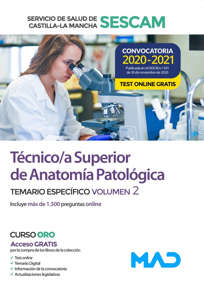 TECNICO SUPERIOR DE ANATOMIA PATOLOGICA. TEMARIO ESPECIFICO VOL 2, de VV.AA. | portada del libro