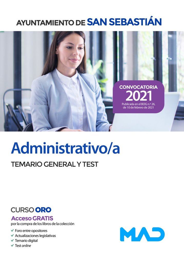 ADMINISTRATIVO/A DEL AYUNTAMIENTO DE SAN SEBASTIAN. TEMARIO, de 7 EDITORES#MUÑOZ LABIANO | portada del libro