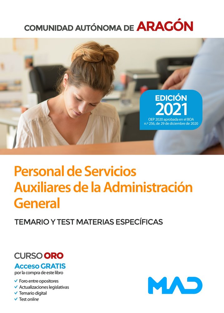 PERSONAL DE SERVICIOS AUXILIARES DGA. MATERIA ESPECIFICA | portada del libro