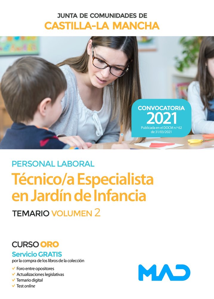 TECNICO ESPECIALISTA JARDIN INFANCIA VOL 2 P. LABORAL 2021 | portada del libro