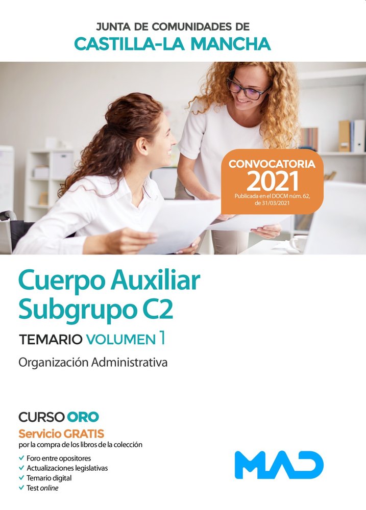 CUERPO AUXILIAR (SUBGRUPO C2)TEMARIO VOLUMEN 1 (ORGANIZACION ADMI | portada del libro