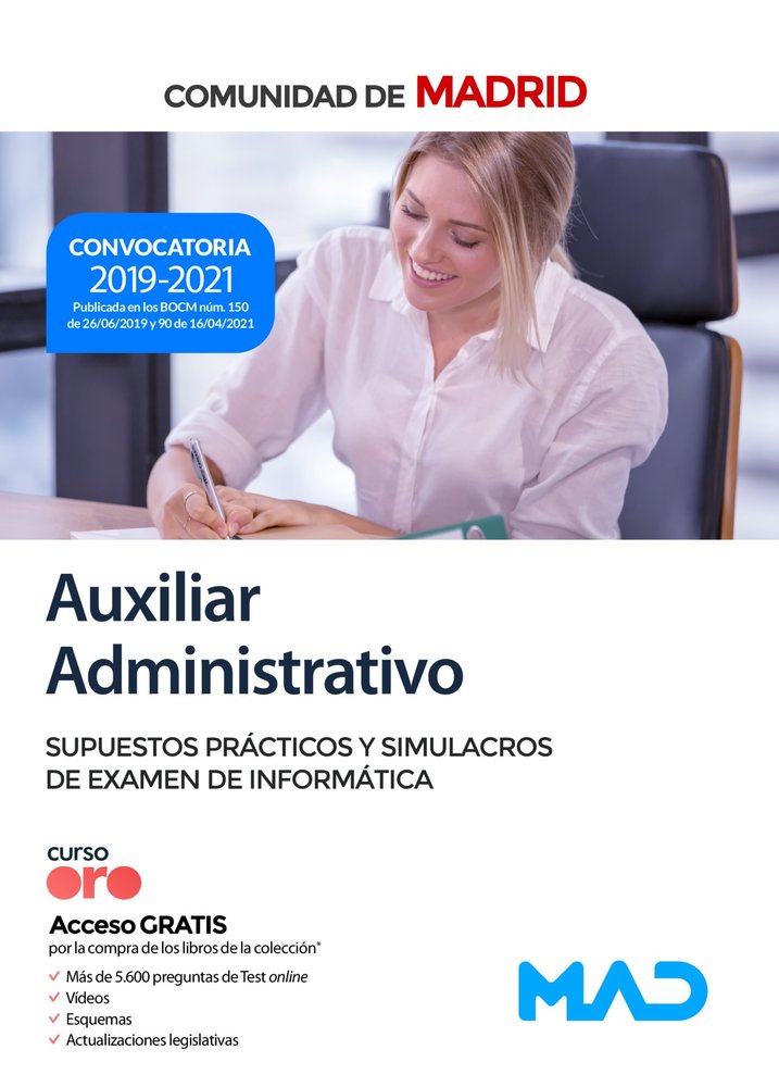 AUXILIAR ADMINISTRATIVO SUPUESTOS PRACTICOS SIMULACROS INFORMATIC | portada del libro