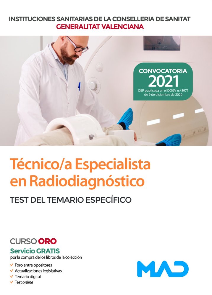 TEST DEL TEMARIO ESPECIFICO. TECNICO ESPECIALISTA EN RADIODIAGNOS, de AAVV | portada del libro
