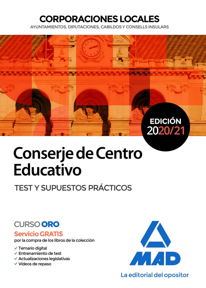 CONSERJE DE CENTRO EDUCATIVO DE CORPORACIONES LOCALES. TEST, de 7 EDITORES | portada del libro