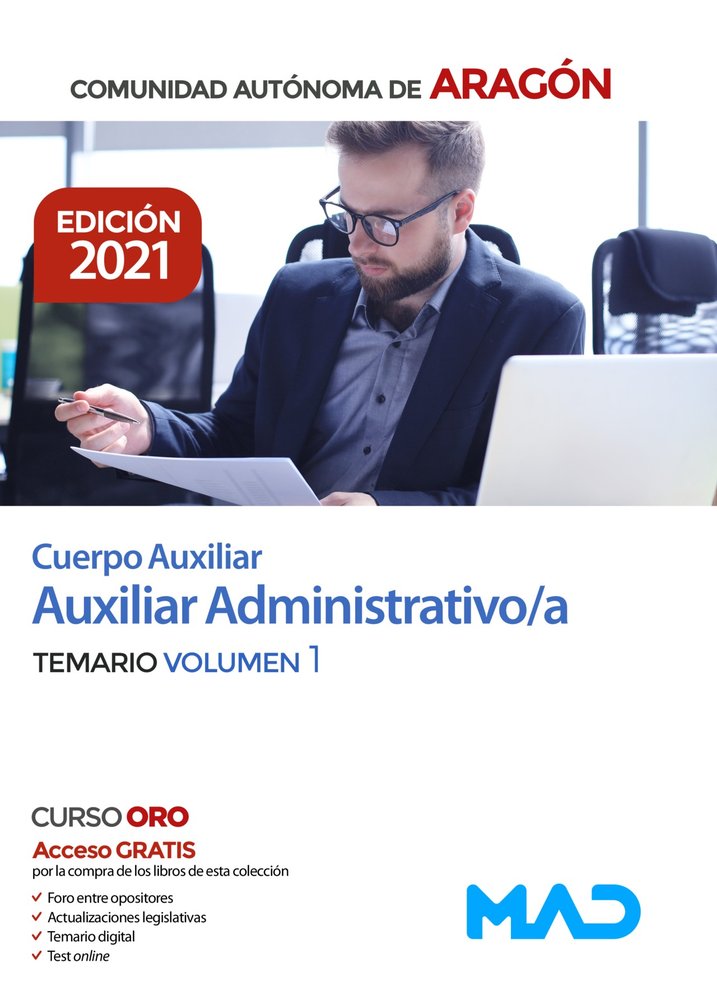 CUERPO AUXILIAR ADMINISTRATIVO/A COMUNIDAD AUTONOMA DE ARAGON., de VVAA | portada del libro