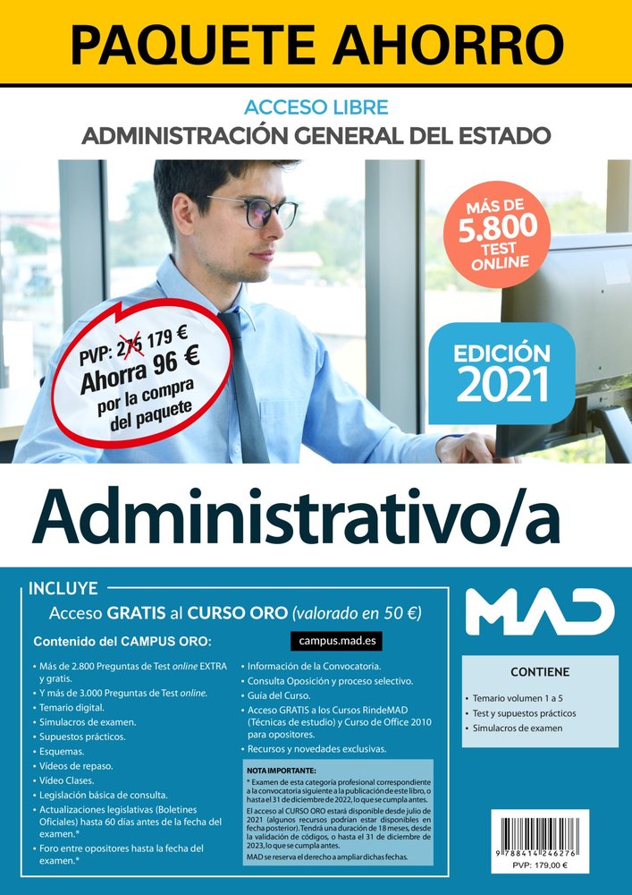 PAQUETE AHORRO ADMINISTRATIVO DEL ESTADO, de 7 EDITORES | portada del libro
