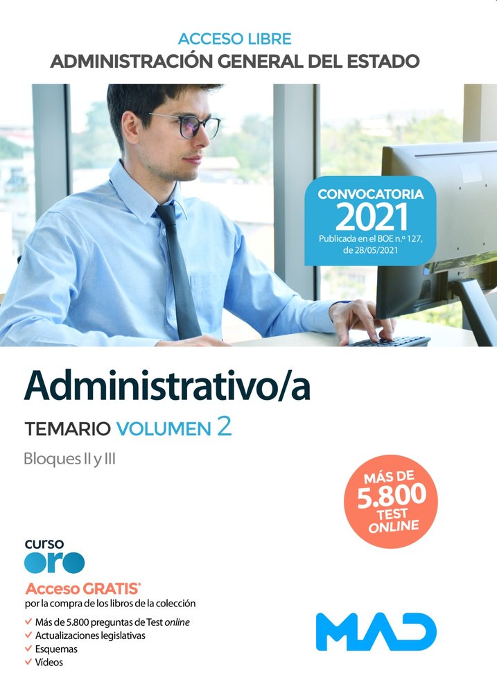 ADMINISTRATIVO DEL ESTADO TEMARIO VOL. 2, de AA.VV. | portada del libro
