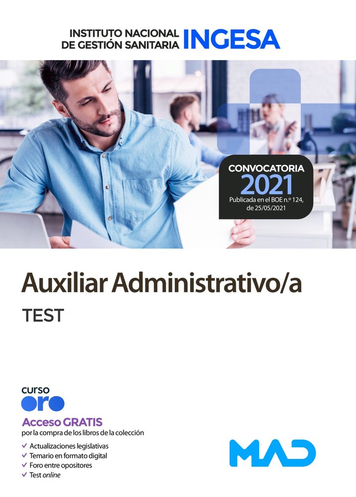 AUXILIAR ADMINISTRATIVO INGESA TEST | portada del libro