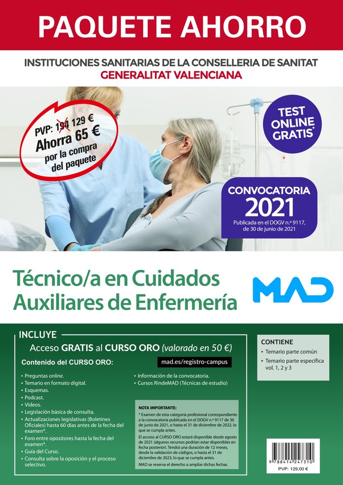 PAQUETE AHORRO TECNICO/A EN CUIDADOS AUXILIARES DE ENFERMERI, de 7 EDITORES#ANIA PALACIO | portada del libro