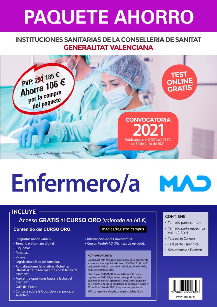 PAQUETE AHORRO TEST PAPEL ENFERMERO/A INSTITUCIONES SANITARI, de 7 EDITORES#ANIA PALACIO | portada del libro