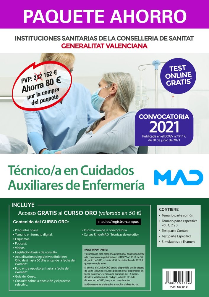 PAQUETE AHORRO TEST PAPEL TECNICO/A EN CUIDADOS AUXILIARES D, de 7 EDITORES#ANIA PALACIO | portada del libro