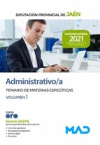 ADMINISTRATIVO 2021 DIPUTACION JAEN, de Varios autores | portada del libro